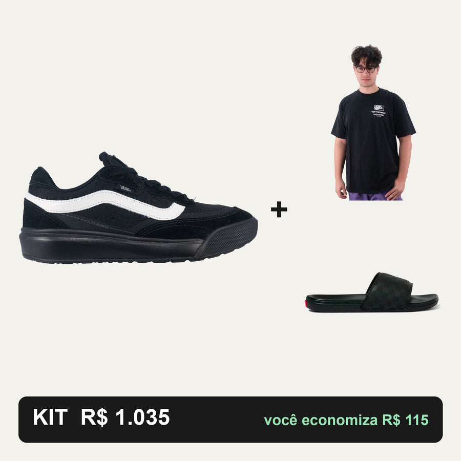 Kit Vans Ultrarange 2.0 Se + Camiseta Vans + Chinelo Vans — Do técnico ao tradicional
