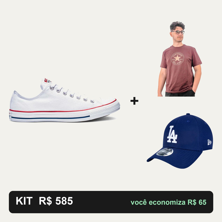 Kit Converse Chuck Taylor + Camiseta Converse + Boné New Era — O look completo