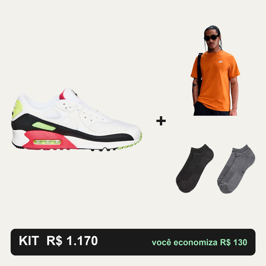 Kit Nike Air Max 90 + Camiseta Nike + Meia Nike — O look completo
