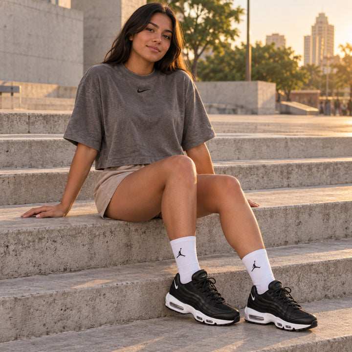 Kit Nike Air Max 95 + Cropped Nike + Meia Nike