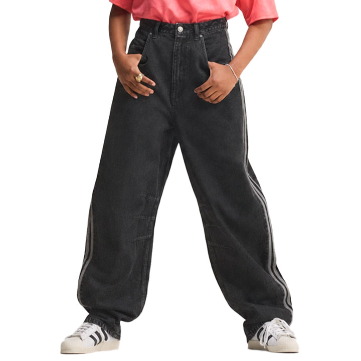 Calça Jeans Adidas Barrel Cintura Alta Feminino