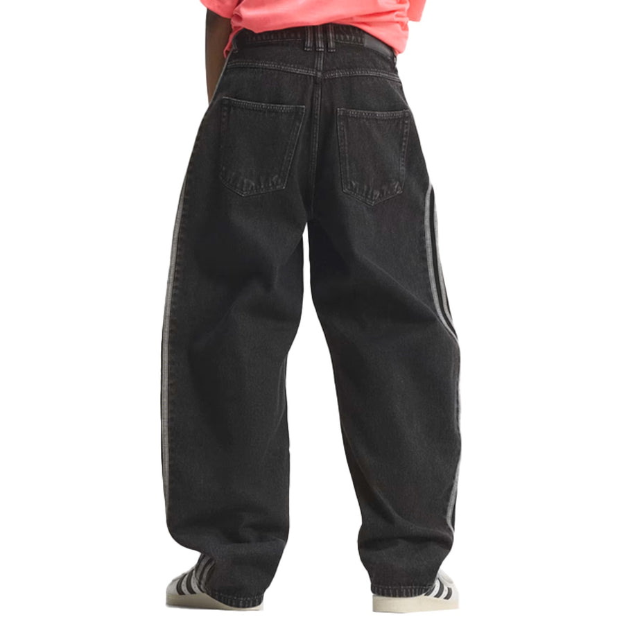 Calça Jeans Adidas Barrel Cintura Alta Feminino — A perna abre e volta a fechar