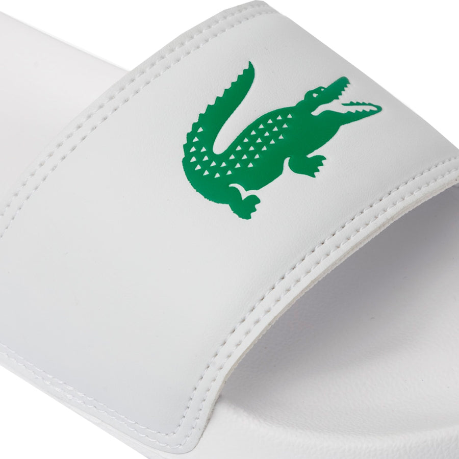 Chinelo Lacoste Serve Slide 0.0 Feminino — O crocodilo verde na tira lisa
