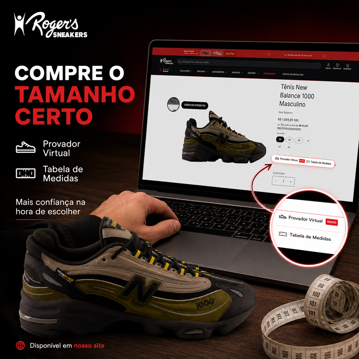 Provador Virtual da Roger's: Descubra o Seu Tamanho Ideal (+ Tabela de Medidas)