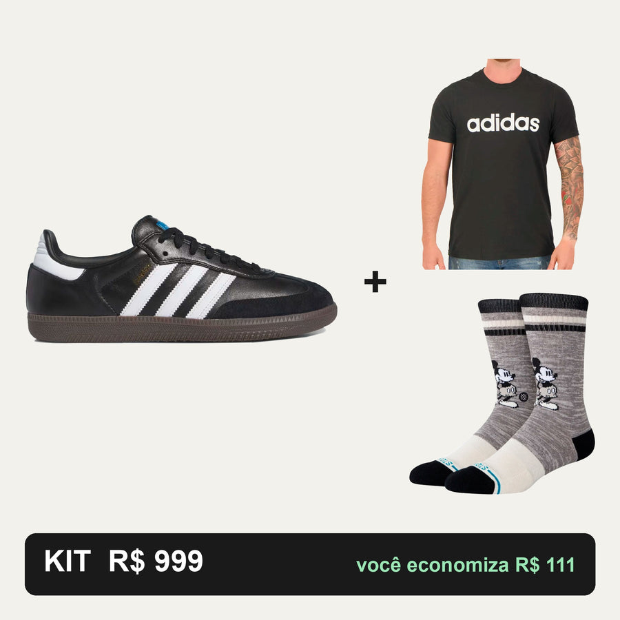 Kit Adidas Samba Adv + Camiseta Adidas + Meia Stance — Técnico com um toque de nostalgia
