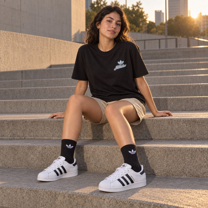 Kit Adidas Superstar II + Camiseta Adidas + Meia Adidas