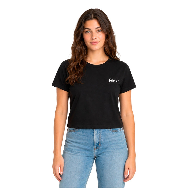 Camiseta Cropped Vans Baby Tee Classic Script Feminino