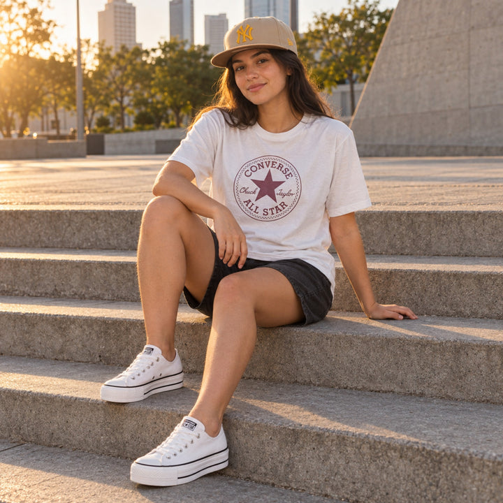 Kit Converse All Star Chuck Taylor Lift + Camiseta Converse + Boné New Era