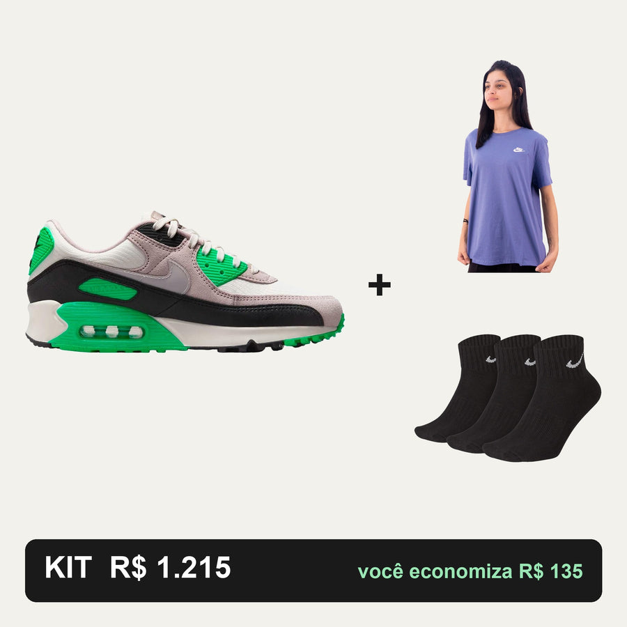 Kit Nike Air Max 90 + Camiseta Nike + Meia Nike — O look completo
