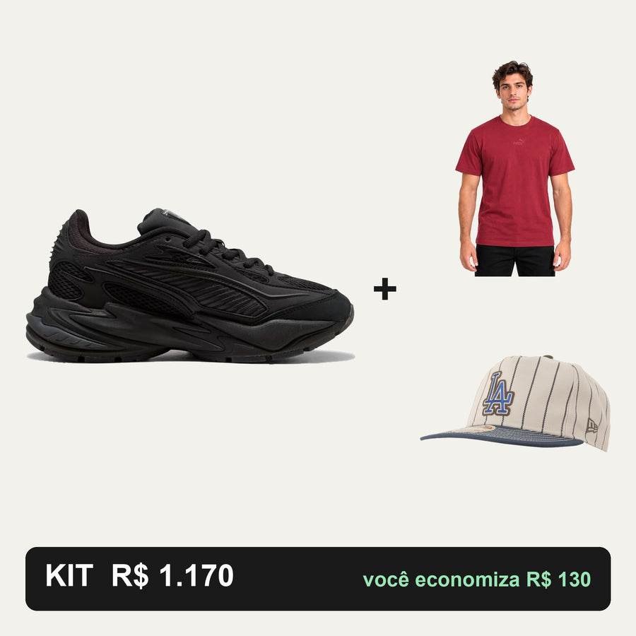 Kit Puma Rs Surge + Camiseta Puma + Boné New Era — O look completo