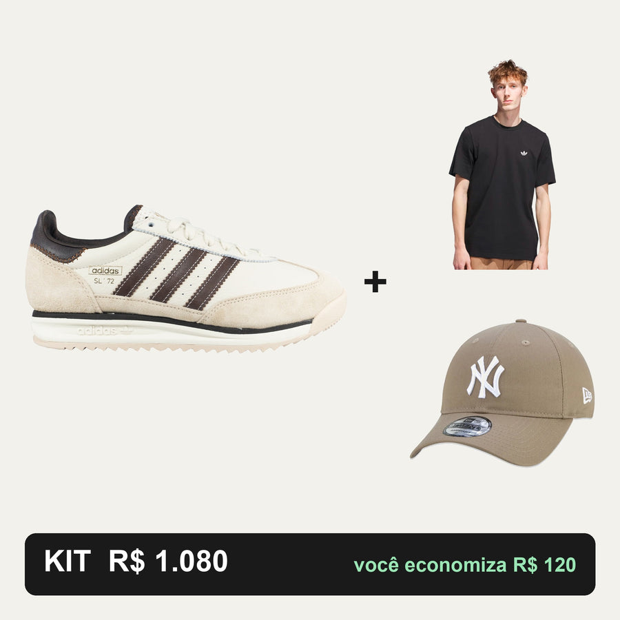 Kit Adidas Sl 72 Rs + Camiseta Adidas + Boné New Era — O look completo