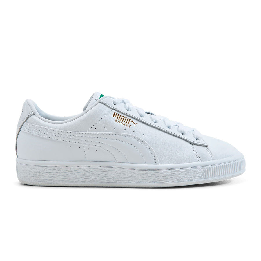 Tênis Puma Basket Classic XXI Masculino — Couro branco de ponta a ponta