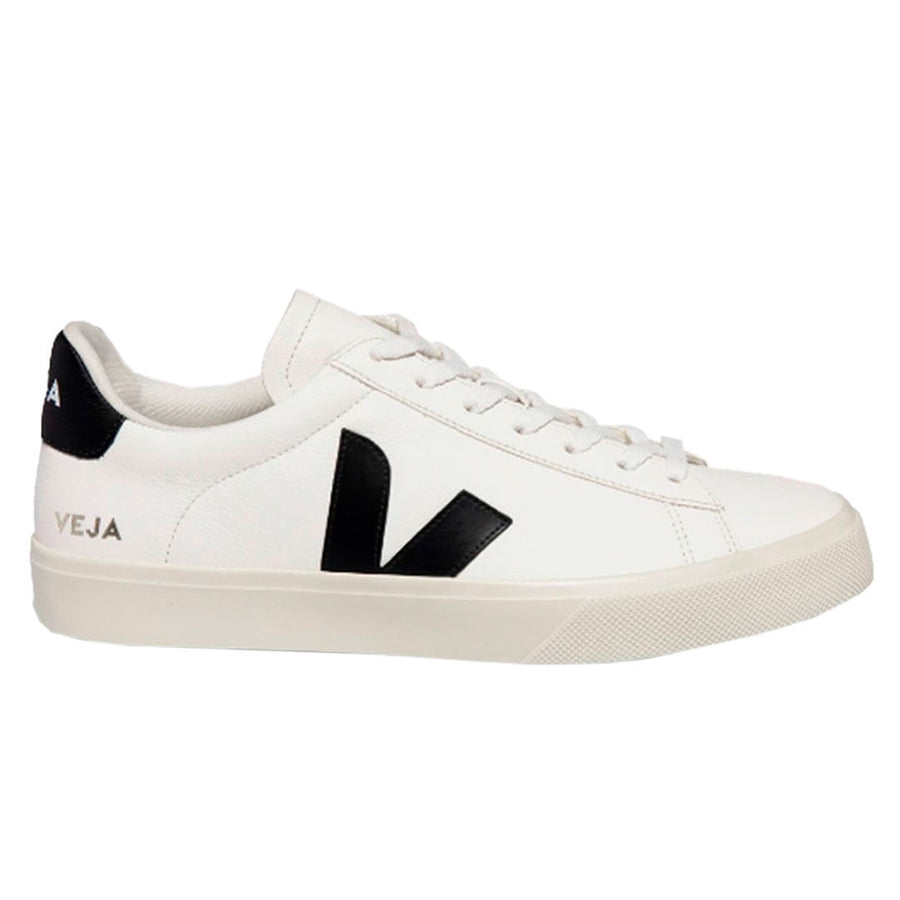 Tênis Veja Campo Chromefree Feminino — Couro branco com V preto