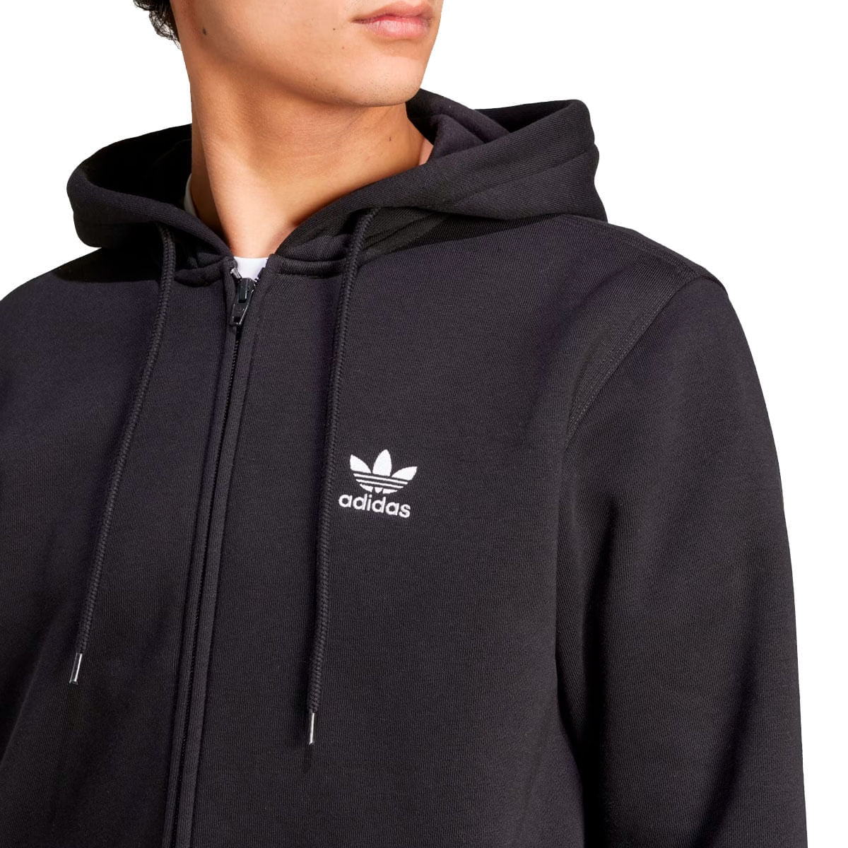 Blusa Canguru Aberto Adidas Essentials Masculino