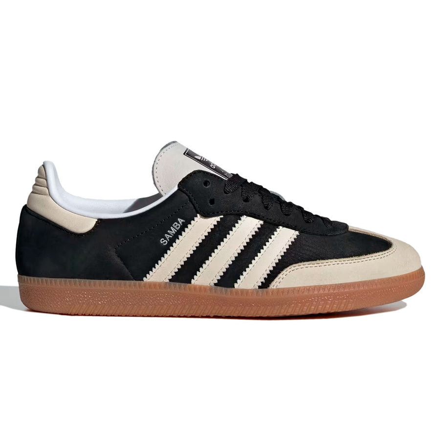 Tênis Adidas Samba Og W Feminino — Couro preto, listras off-white