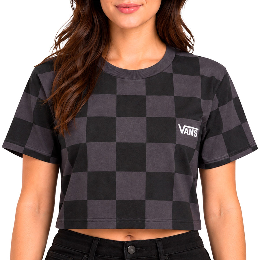 Camiseta Cropped Vans Checkerboard Feminino — Quadriculado tom sobre tom