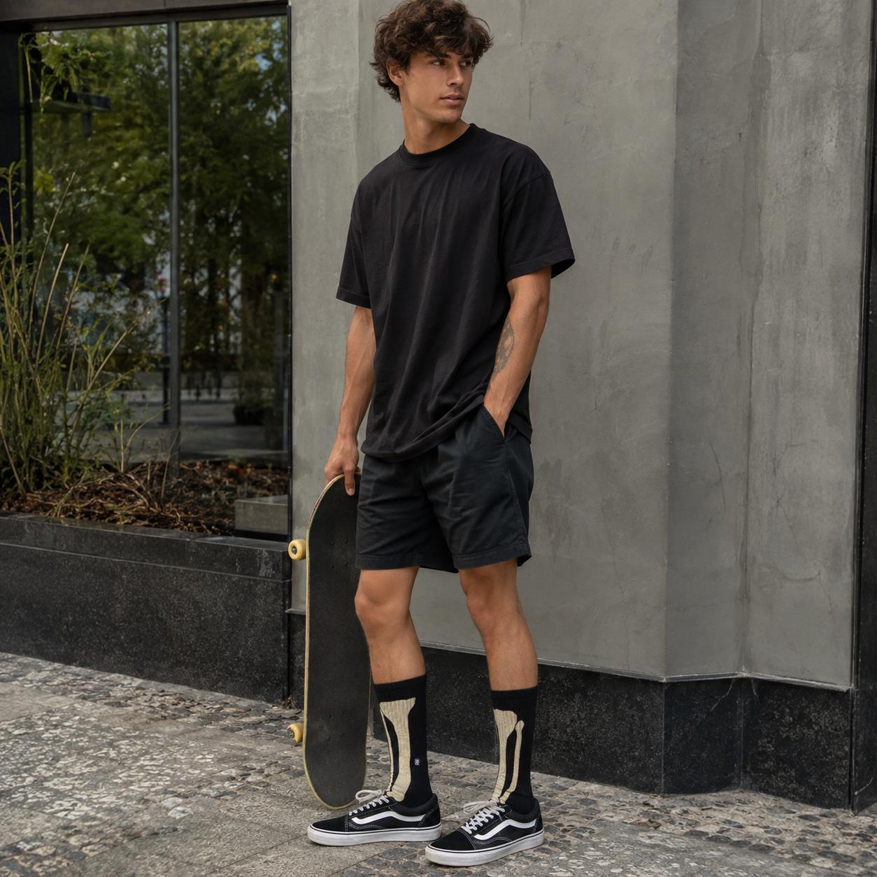 Meia Stance Bones 3 Unissex