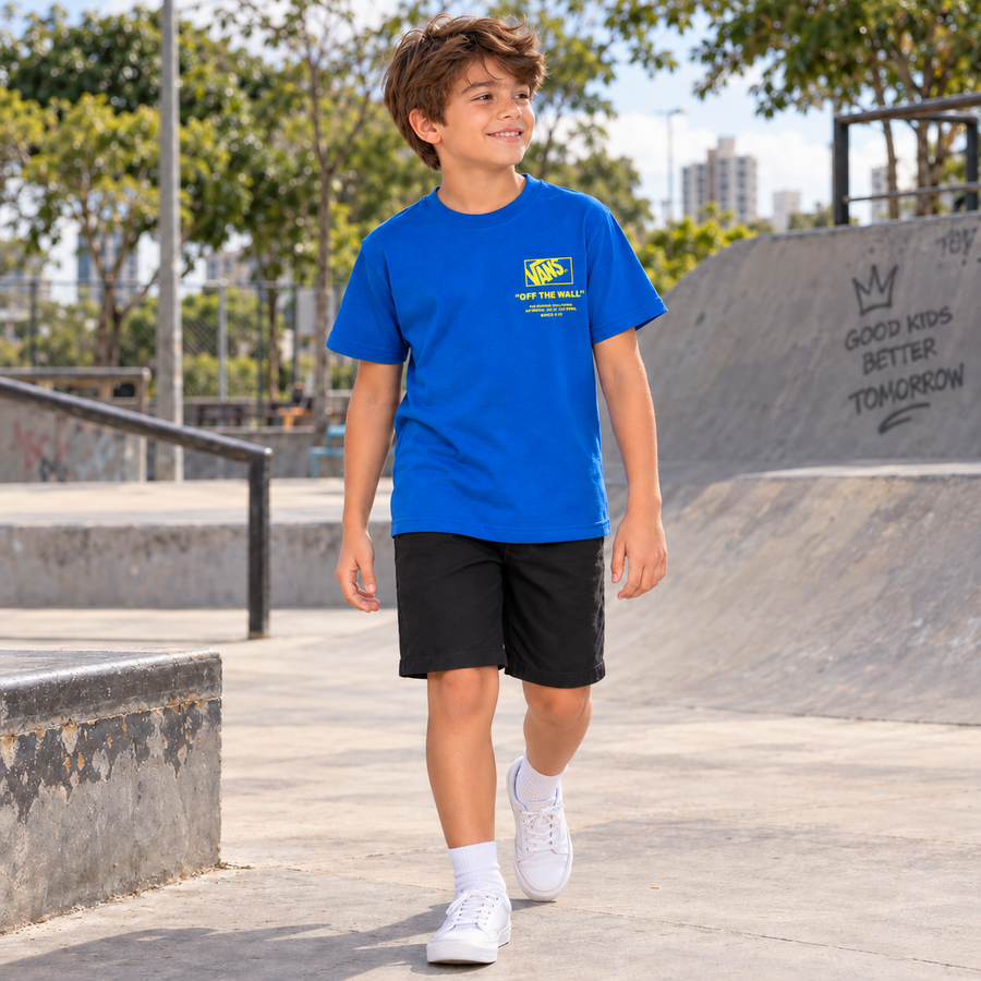 Camiseta Vans Stacked Infantil — Na pista, que é onde ela vai parar