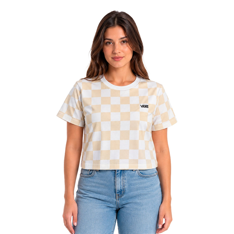 Camiseta Cropped Vans Checkerboard Feminino — Curta, de propósito