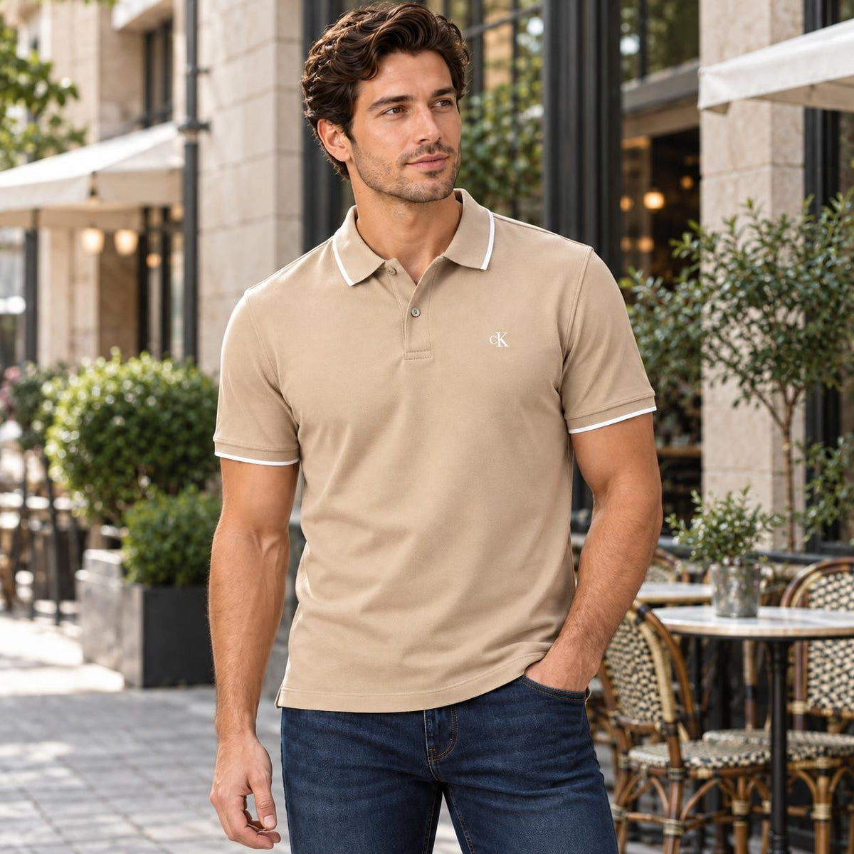 Polo Calvin Klein Friso Masculino