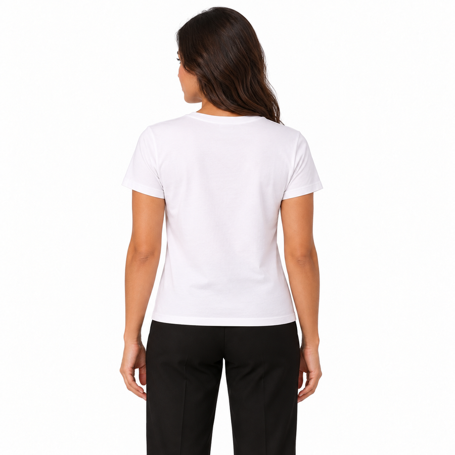 Camiseta Calvin Klein Slim Estampa Mini Feminino — Costas lisas, destaque na frente