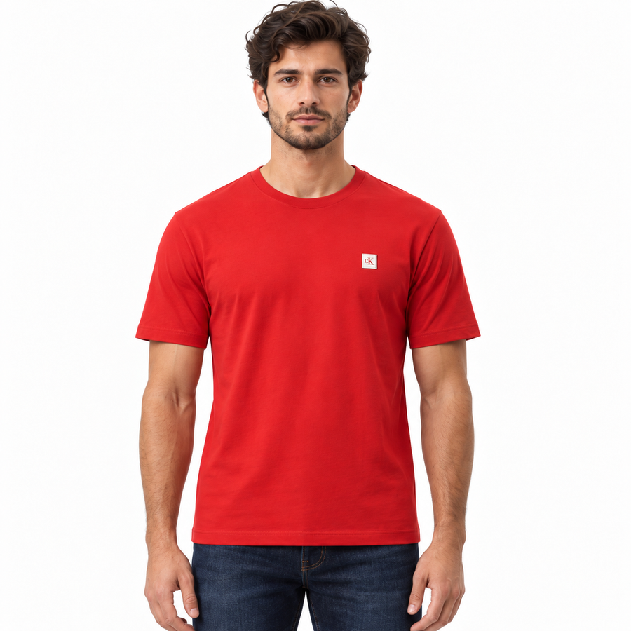 Camiseta Calvin Klein Algodão Egípcio Masculino — Corte reto, manga curta