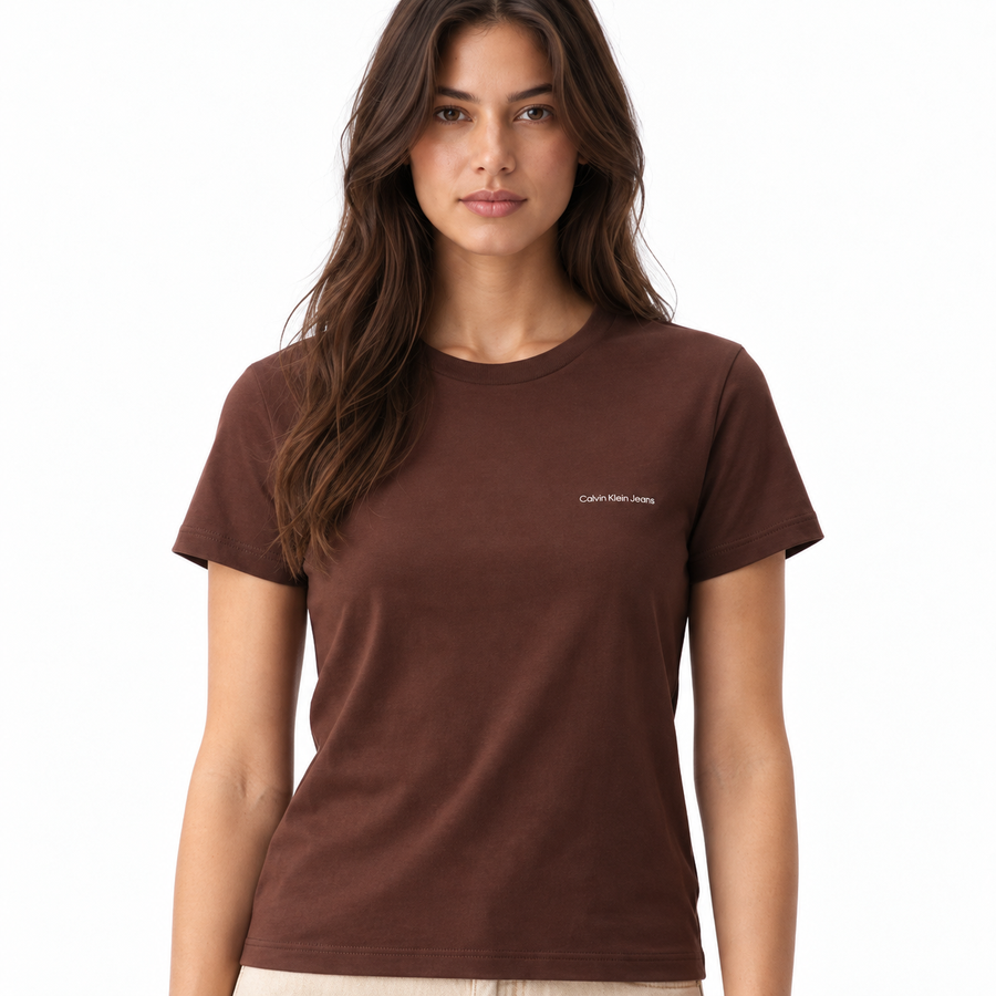 Camiseta Calvin Klein Micrologo Feminino — Micrologo no peito
