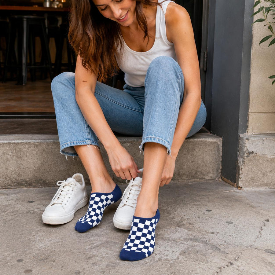 Meia Vans Checkerboard 3 pares Unissex — Meia que some dentro do tênis