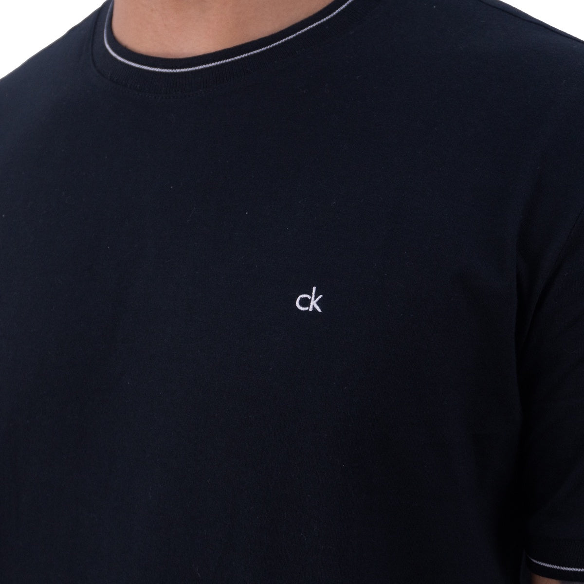 Camiseta Calvin Klein Gola E Punho Masculino