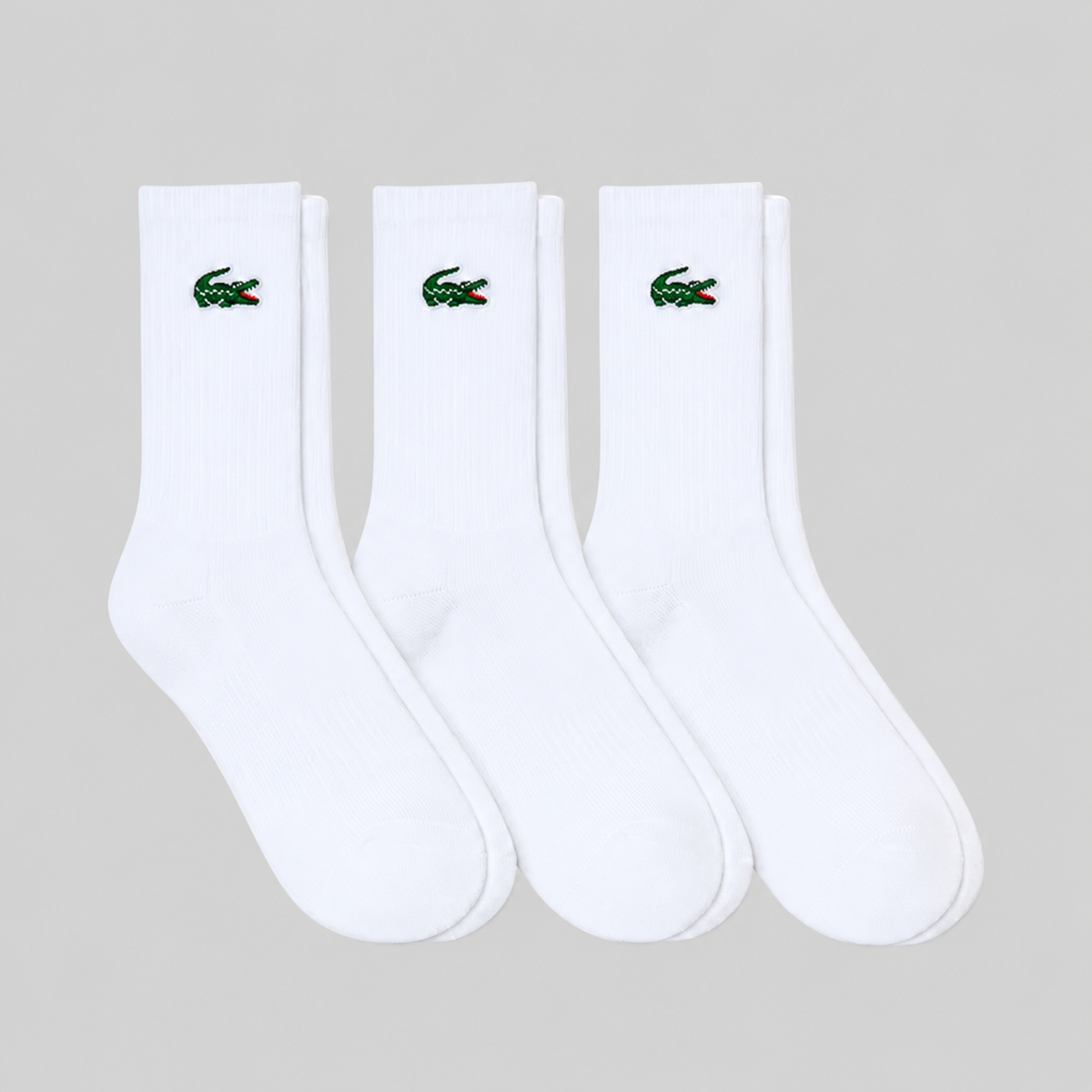 Kit 3 Meias Lacoste Esportivas Cano Médio Unissex