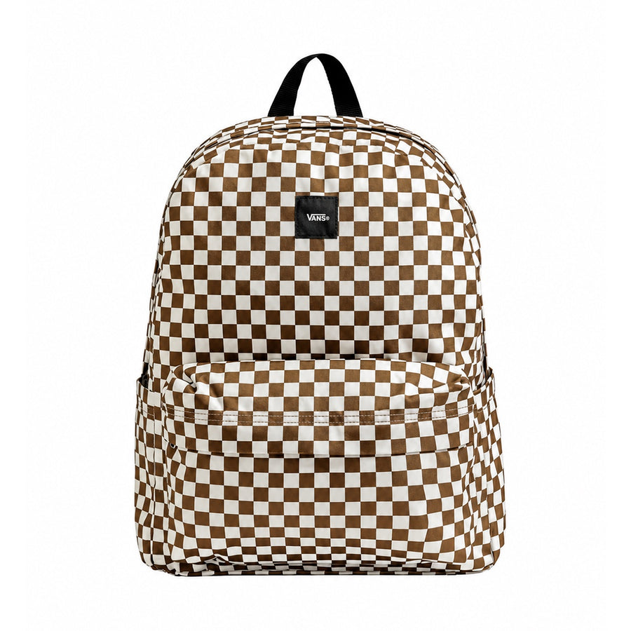 Mochila Vans Old Skool Check Unissex — Etiqueta tecida e bolso da frente
